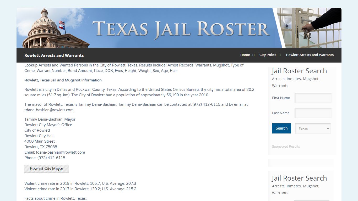 Rowlett Arrests and Warrants | Jail Roster Search